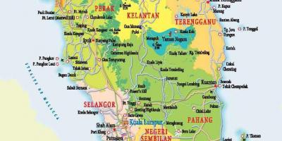 지도의 서쪽 말레이시아