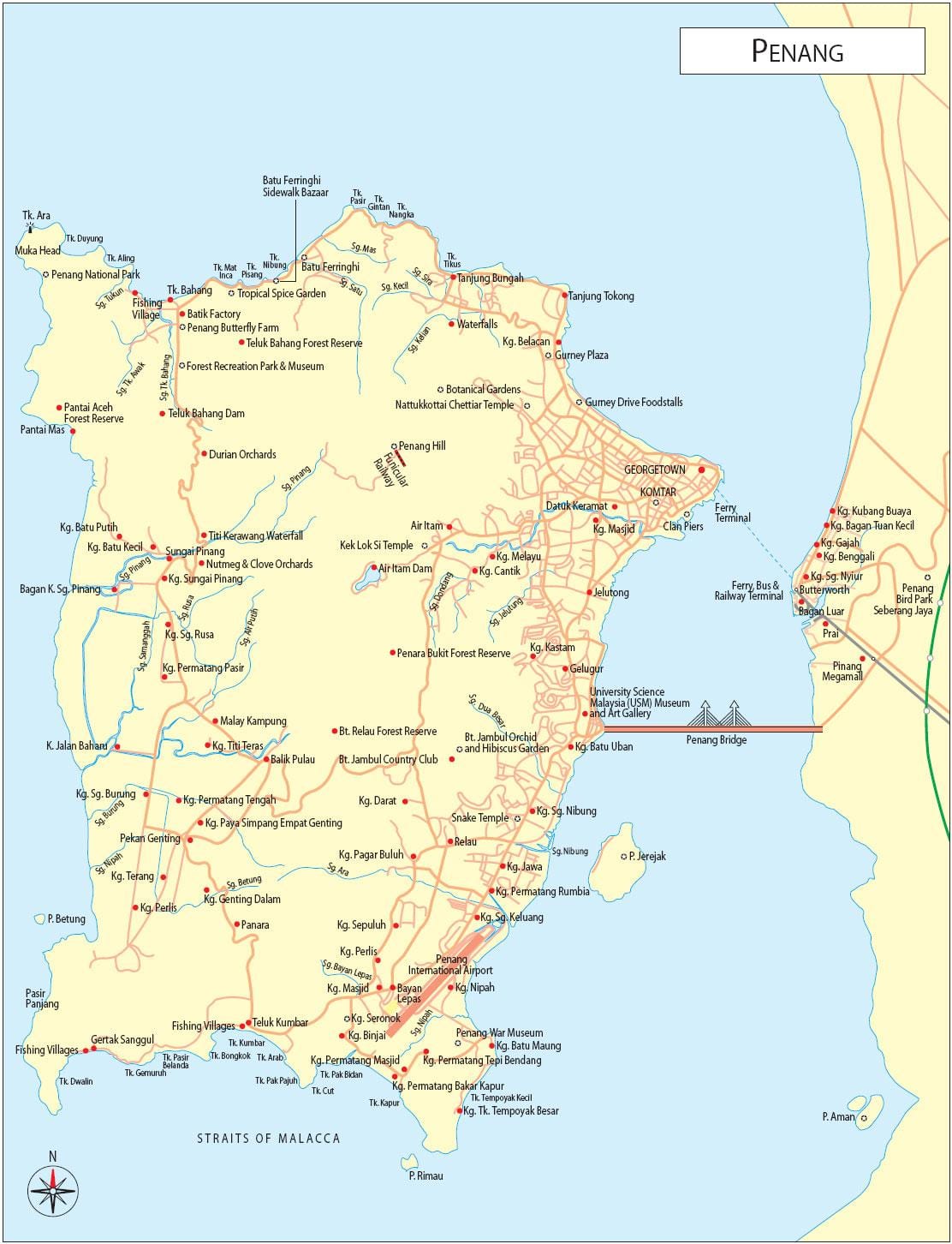 지도 pulau pinang 말레이시아