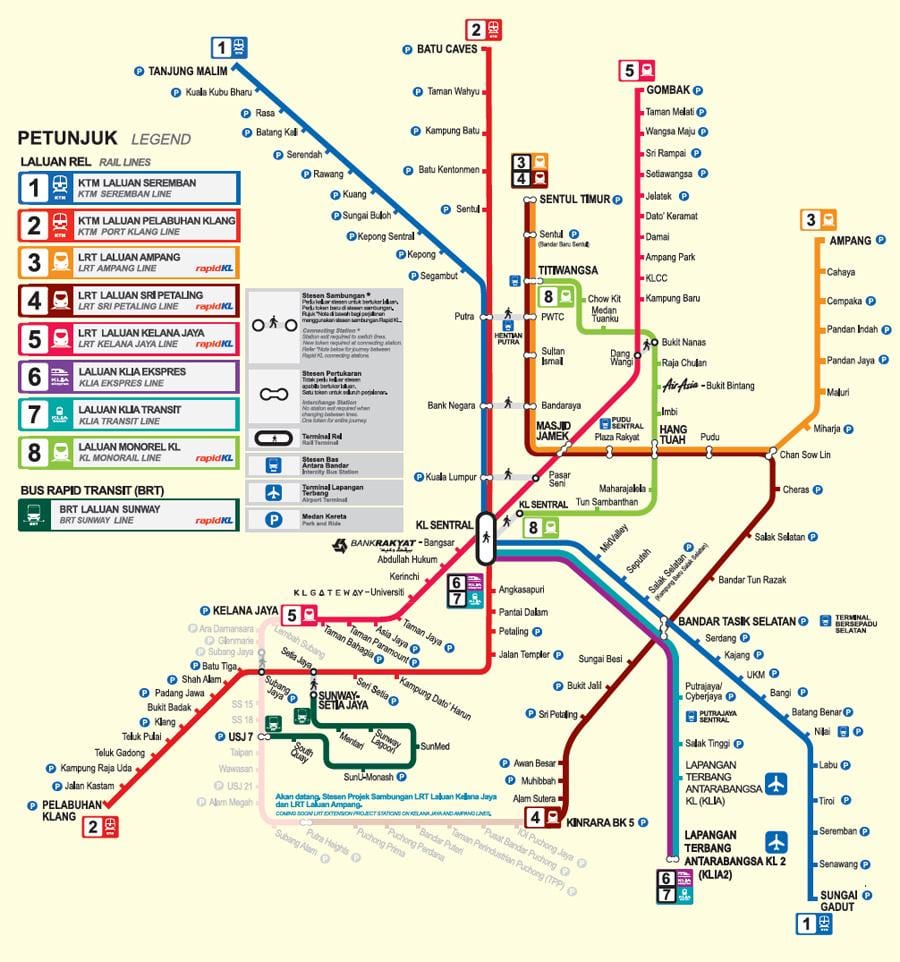 말레이시아 mrt 지도 2016